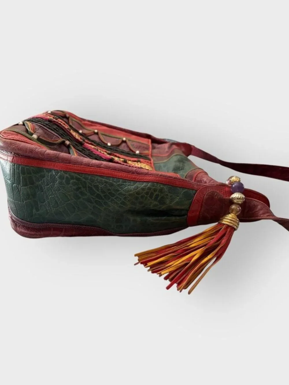 Vintage 80's Sharif Multicolor Leather Shoulder Bag